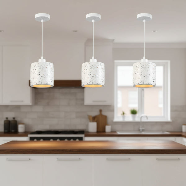 Bianca White Terrazzo Stone Pendant Light – Direct Lighting Albany