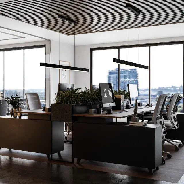 Prinia linear pendant light Black 1500mm