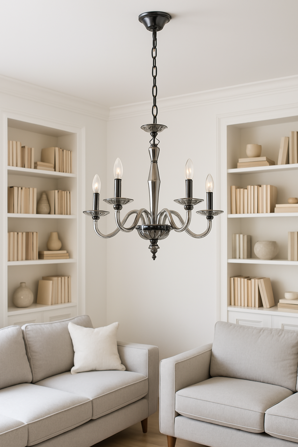 Rosa 5 Light Clear Chrome Chandelier