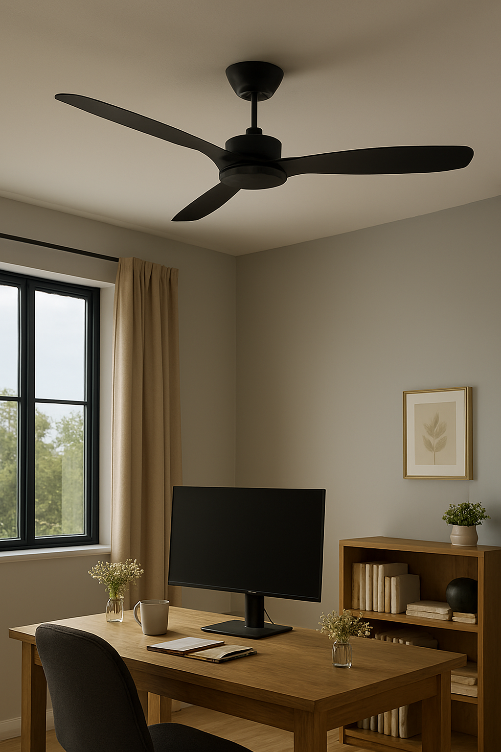 Raptor Ceiling Fan - Black No Led