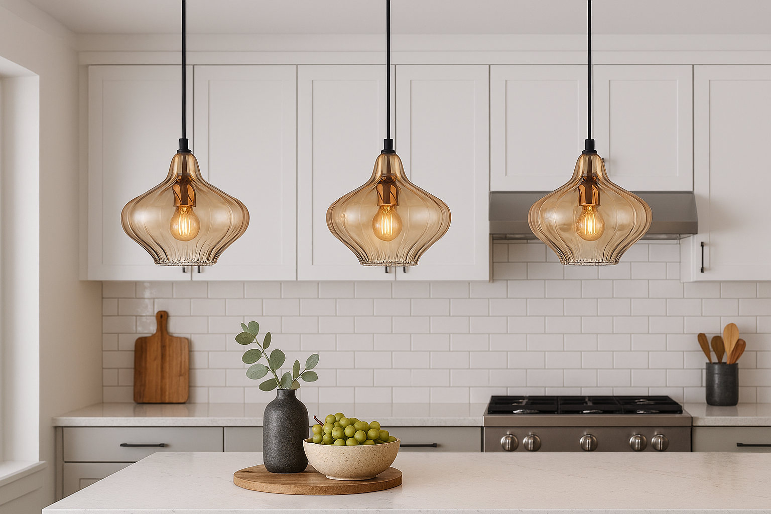 Campana - Amber Glass pendant LIght