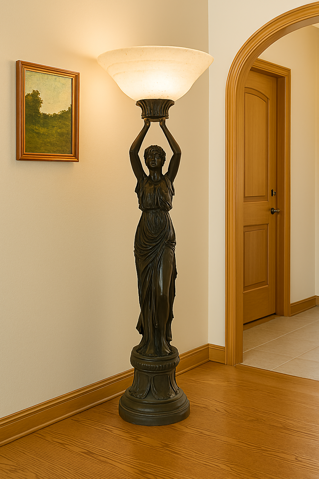 Egyptian Goddess Art Deco Table Lamp