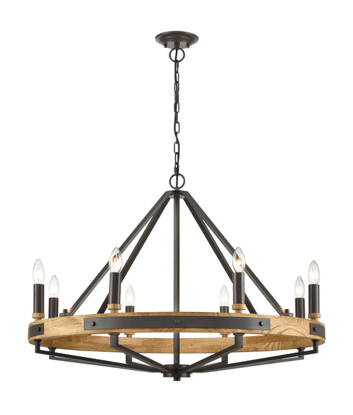 Funale 8 light Candelabra Oak/Sarin Brass – Direct Lighting Albany