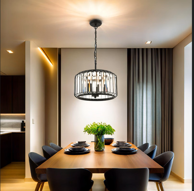 Olympia 4 light crystal pendant