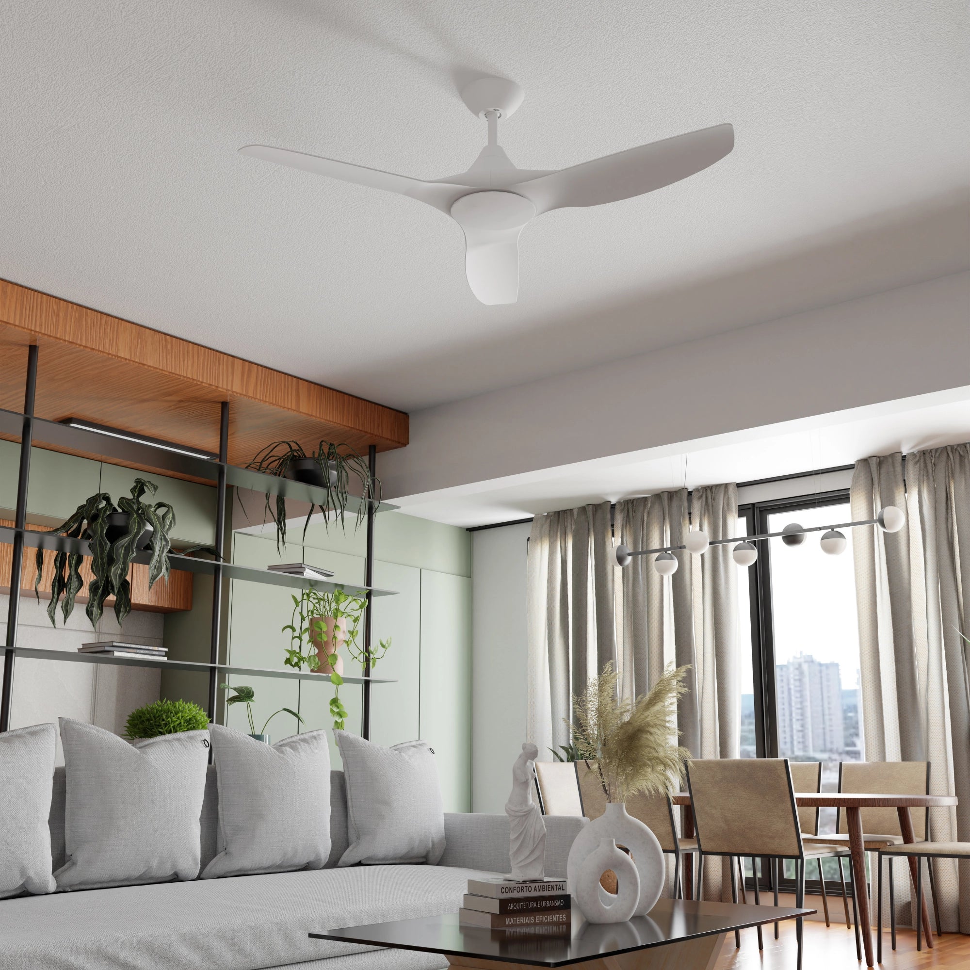 Calibo CloudFan Smart DC Ceiling Fan 72 inch in White with led light