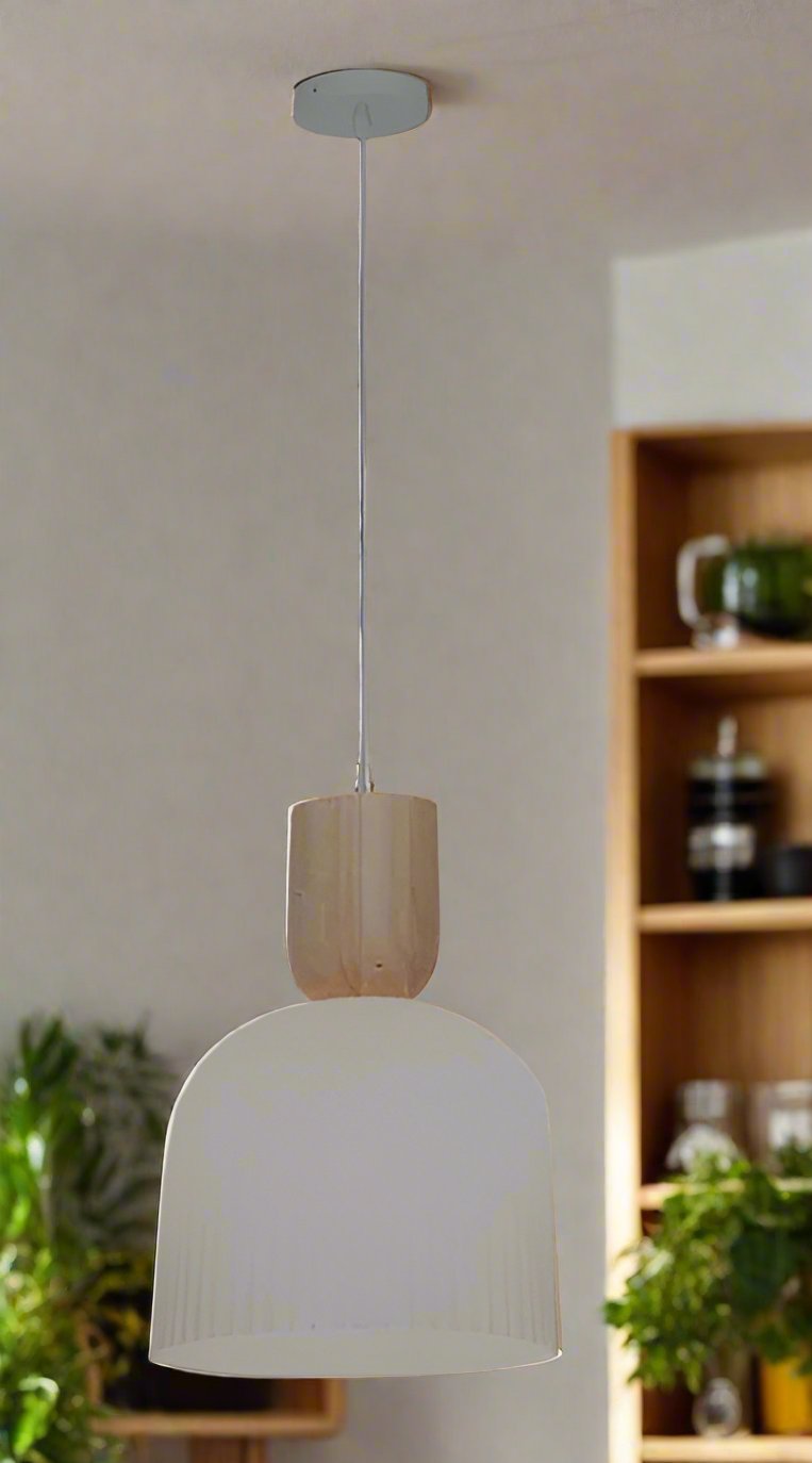 Mackenzie Ribbed Glass Pendant