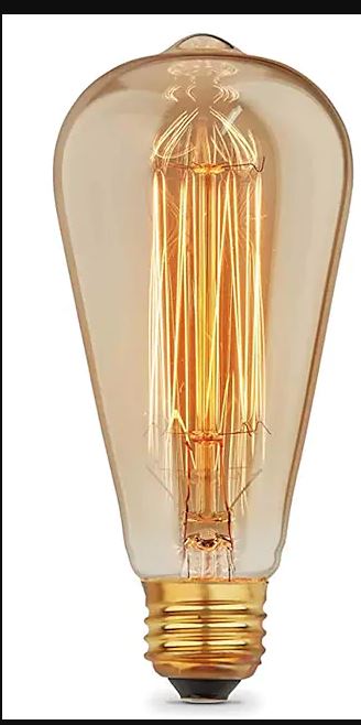 Vintage pear style LED globe in amber glass
