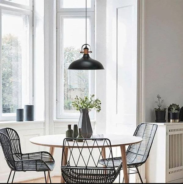 Narvik 2 Industrial Dome Pendant  Blk