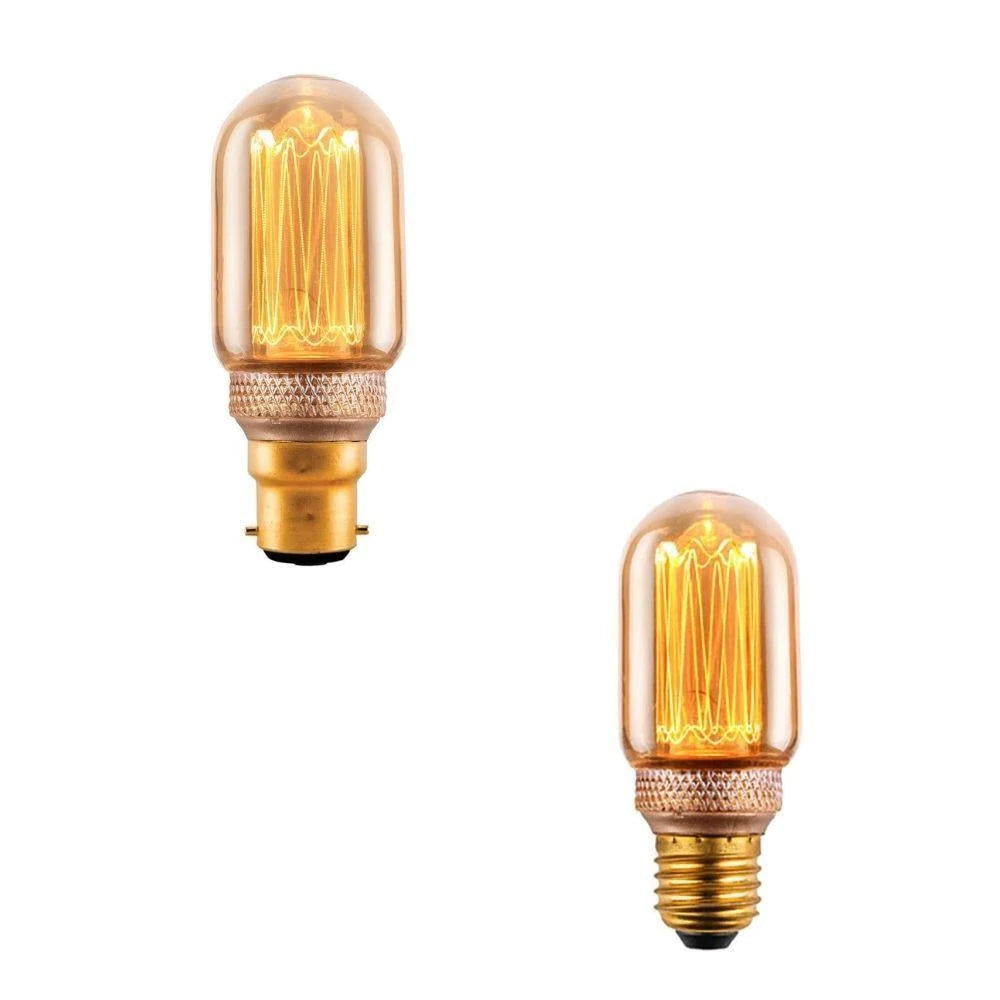 Vintage banana style LED globe in amber glass - mercator
