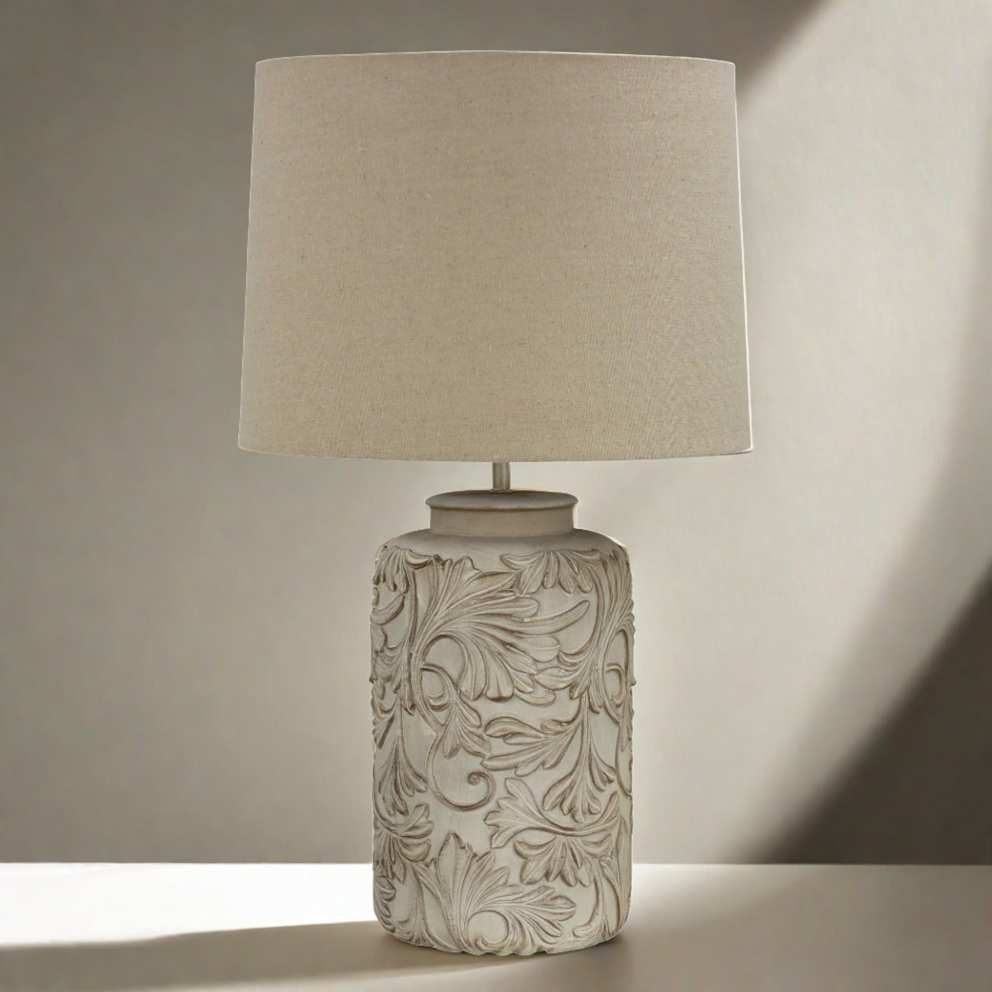 Andorra Embossed Floral Table Lamp