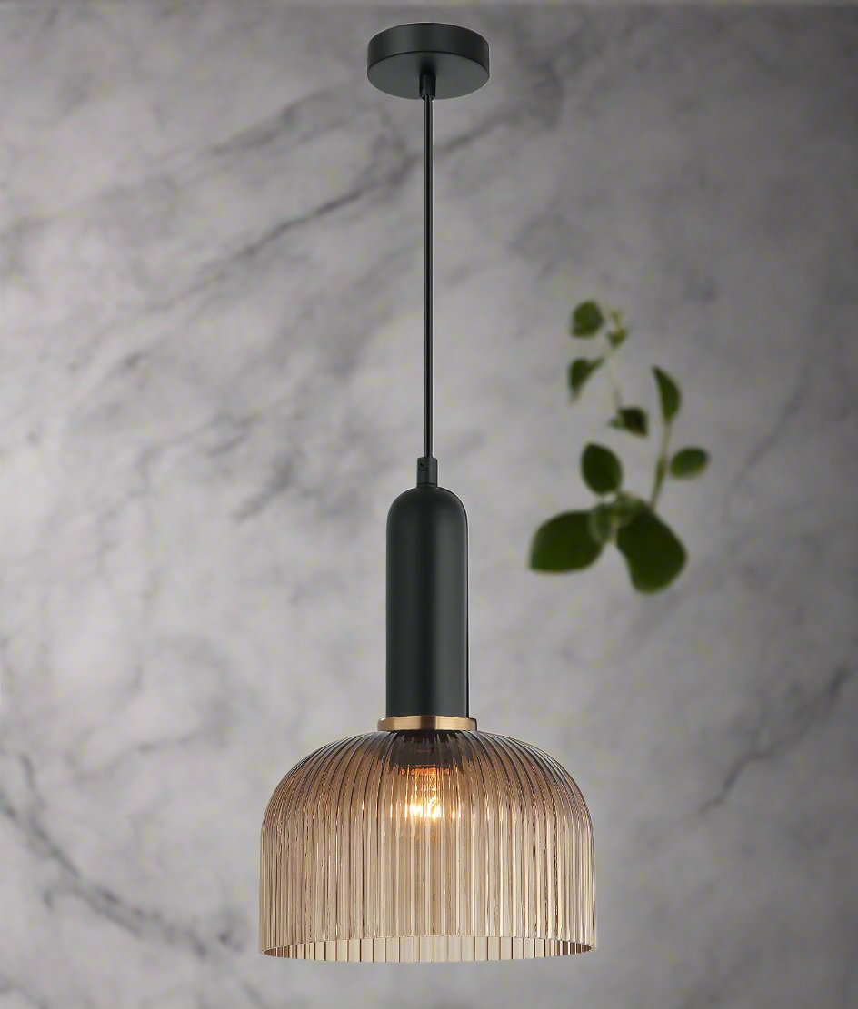 Vintaj Series Dome Ribbed Glass Pendants