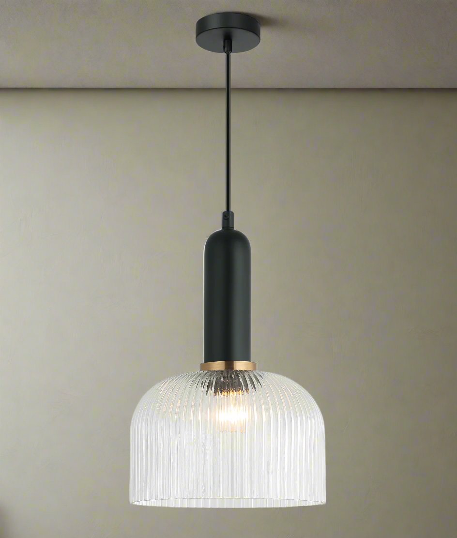 Vintaj Series Dome Ribbed Glass Pendants