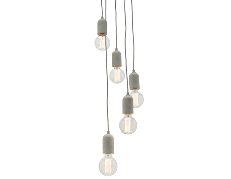 Cemi 5 Light Concrete Pendant