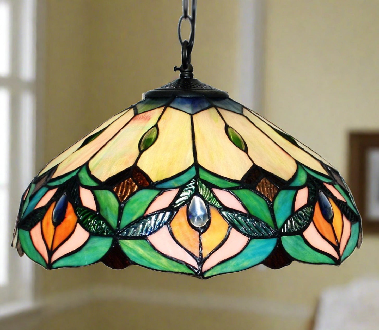 Leadlight Pendant 16in