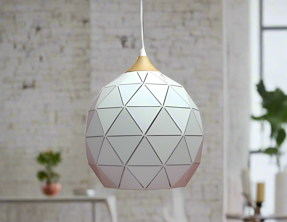 Metal Triangular Cut Pendant Light