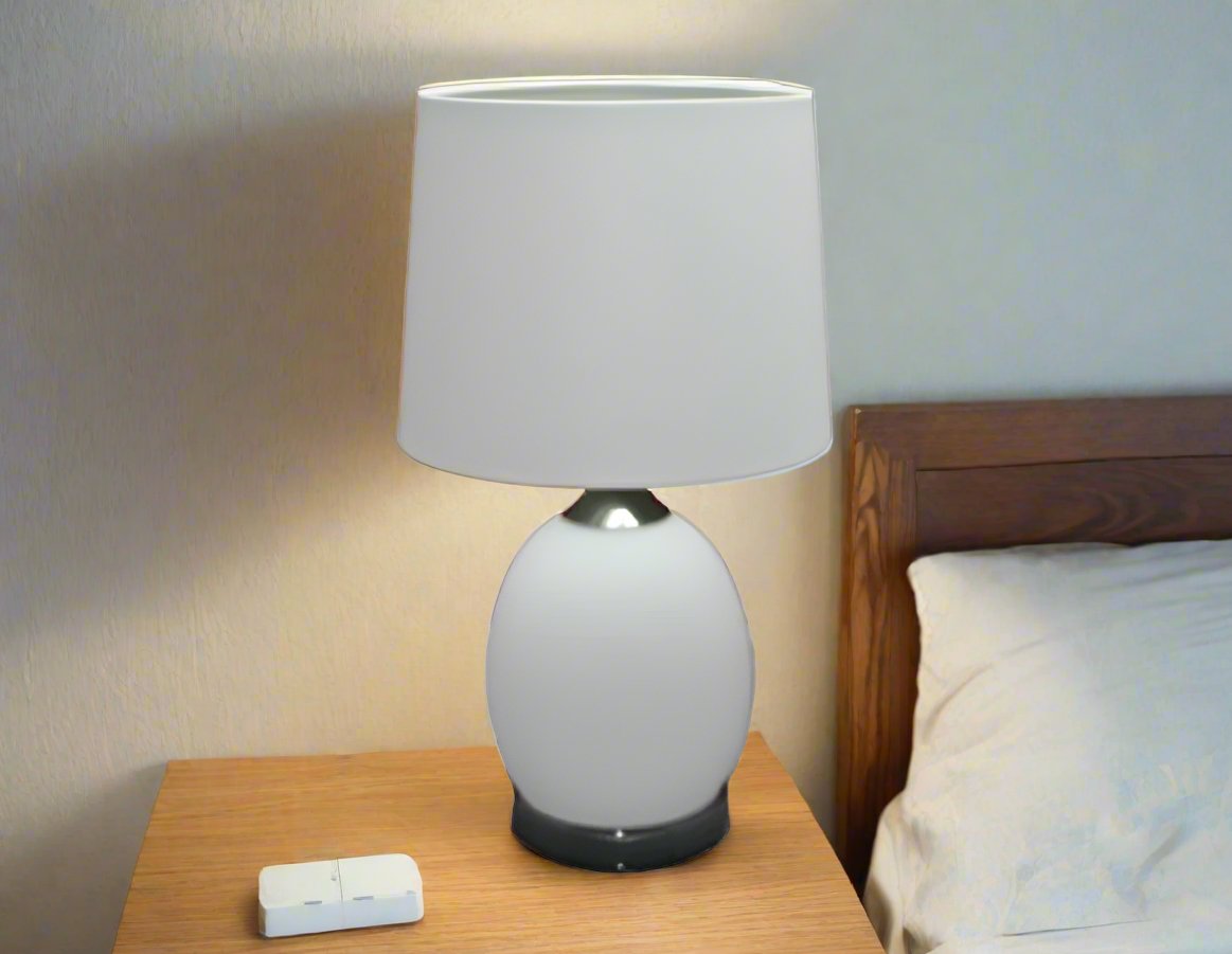 Gunmetal/Frost Table Lamp