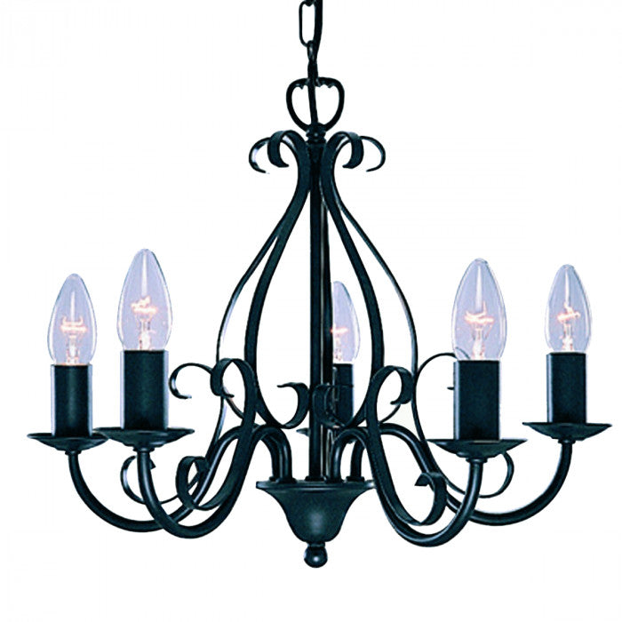 Ambrosia 5 light Pendant - Black