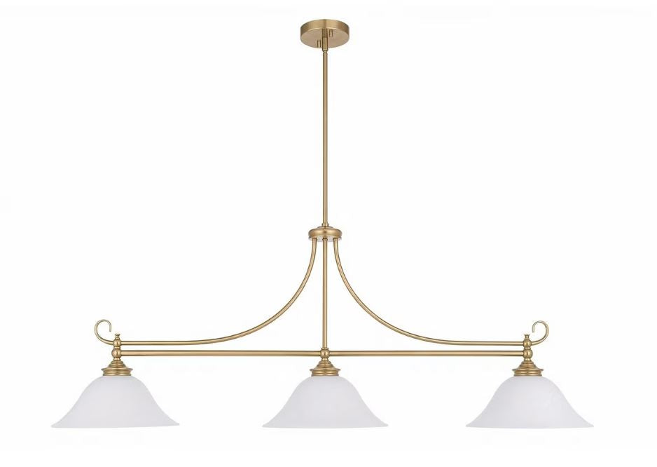 Dallas 3 Light Bench Pendant - Satin Brass