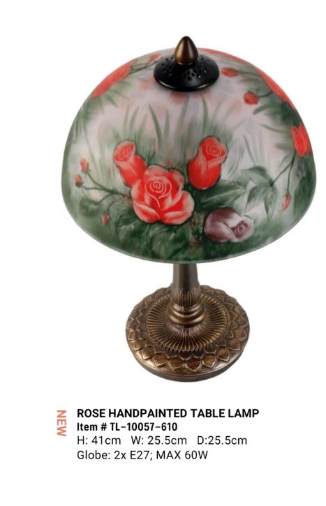 Rose hand painted lamp.