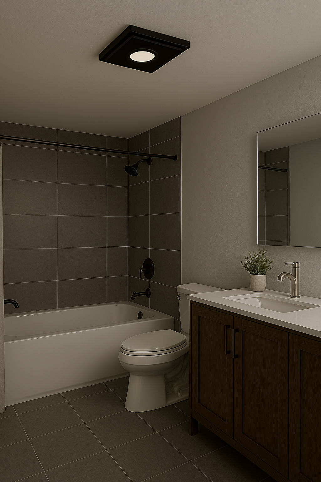 Emeline fan 290mm Square Black with LED