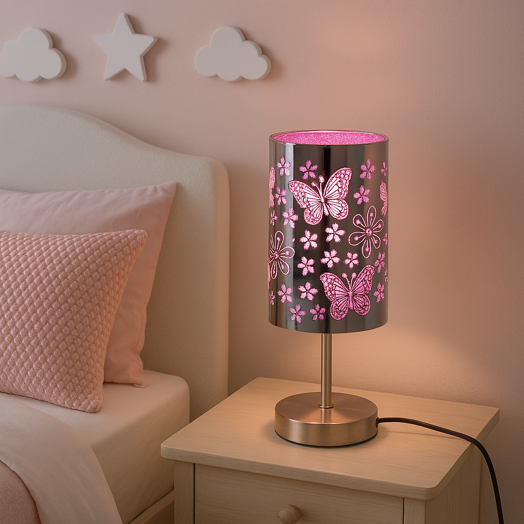 Purple Butterfly Touch lamp 3 Stage