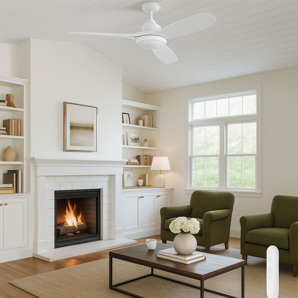 Raptor Ceiling Fan - White with LED