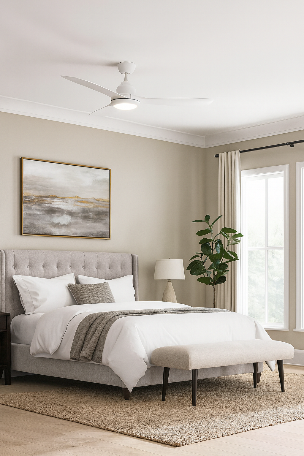 Raptor Ceiling Fan - White with LED