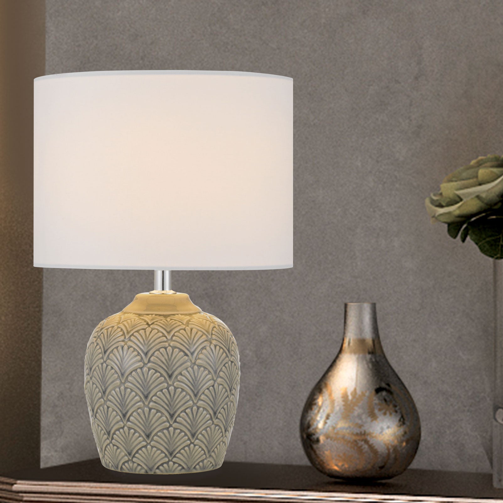 INDO TABLE LAMP - GREY/WHITE