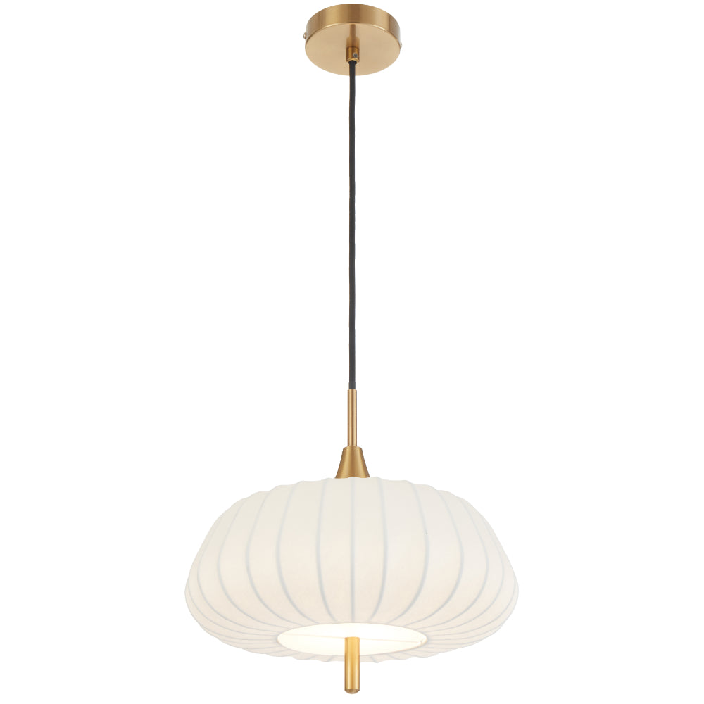 Lasian 30cm Pendant - Antique Gold/White