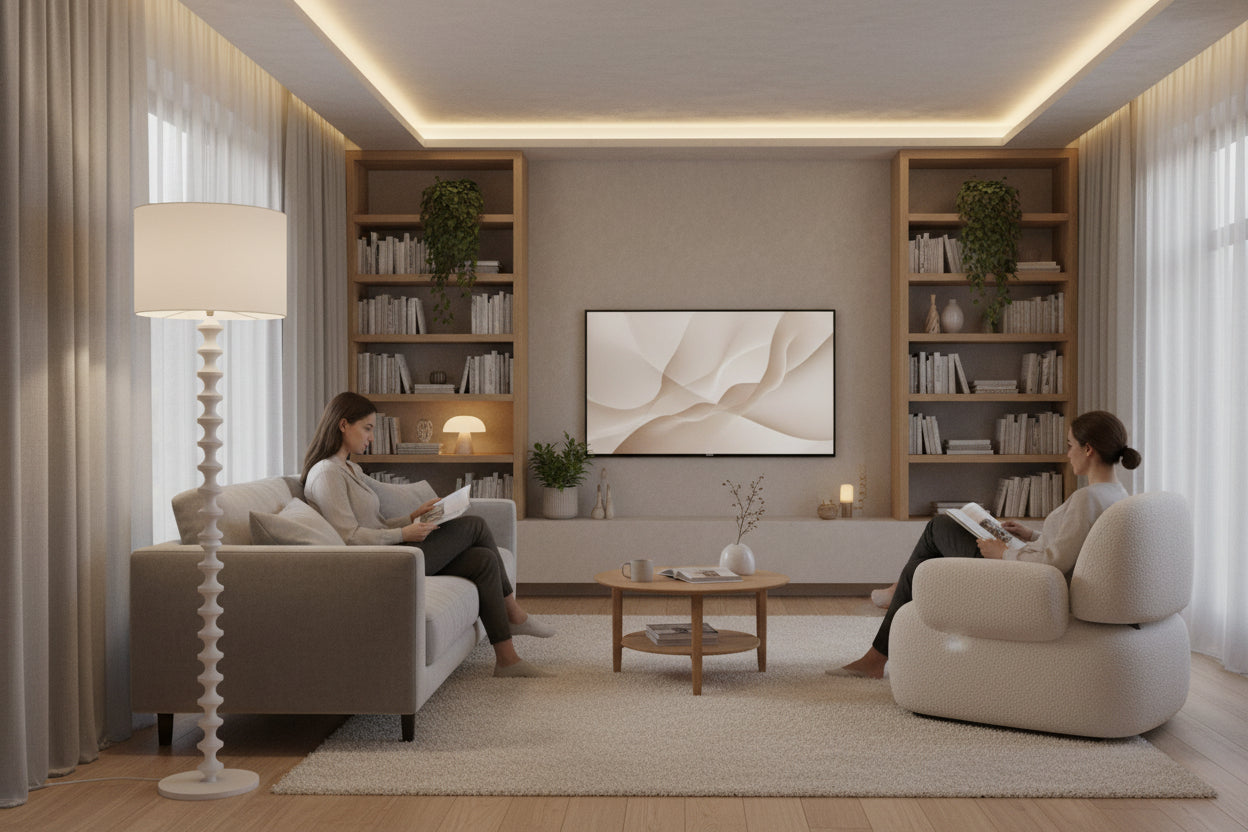 Spindle Floor Lamp - White