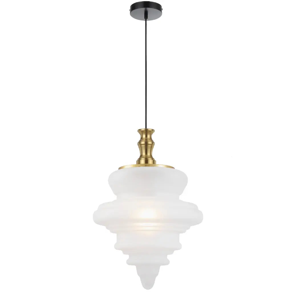Privas38 Pendant Light - Antique Gold/Frosted shade