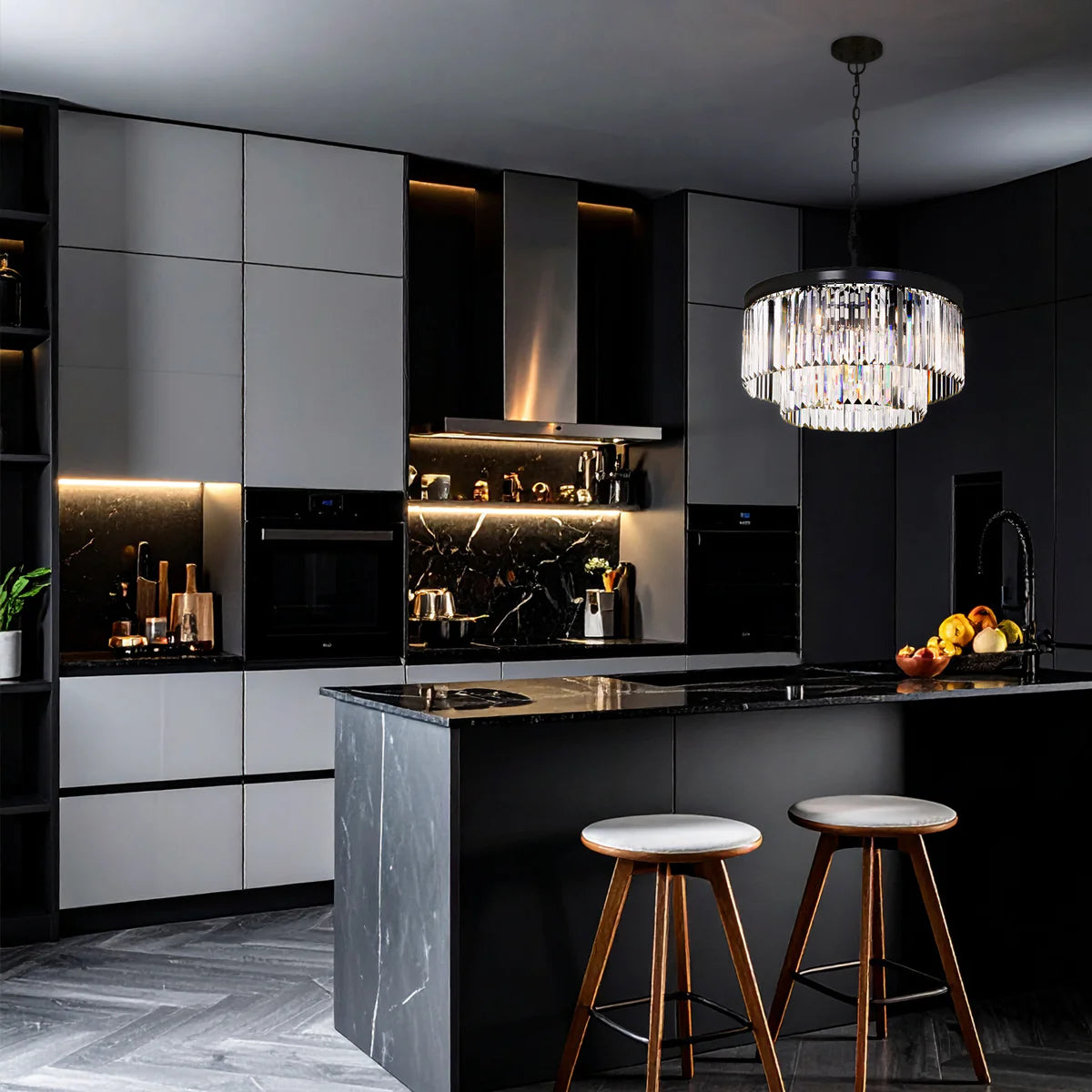 Serene 9 light Chrystal pendant