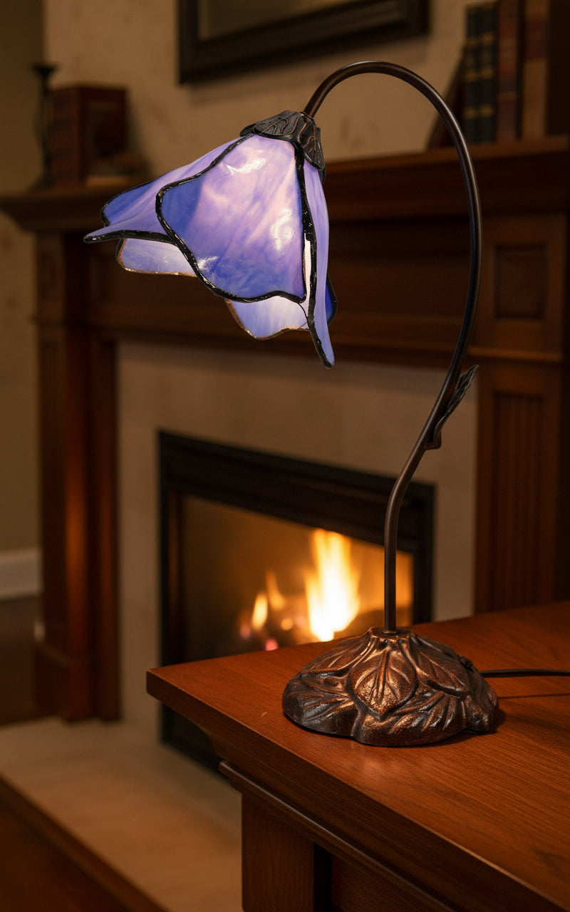 Single Blue Lotus Table Lamp (GGTL-AL-6SB)