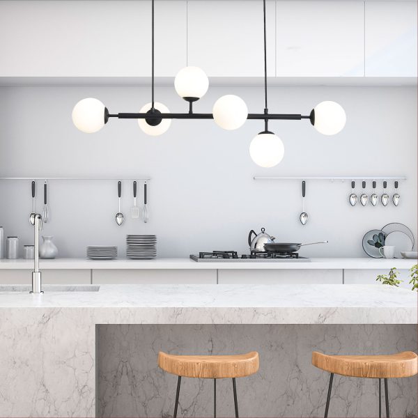 Eva 6 Light Pendant - Black