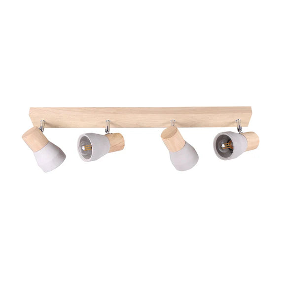 Rosalyn 4 Light Concrete/Wood Spotlight