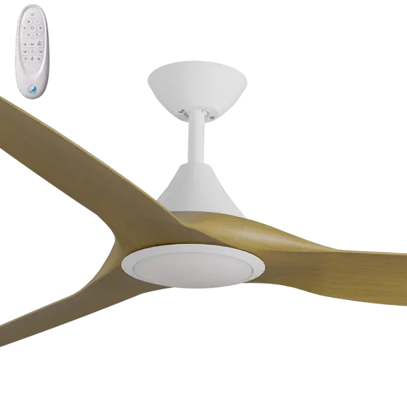 Cloudfan 48in (1200mm) white body teak blades with Led Light