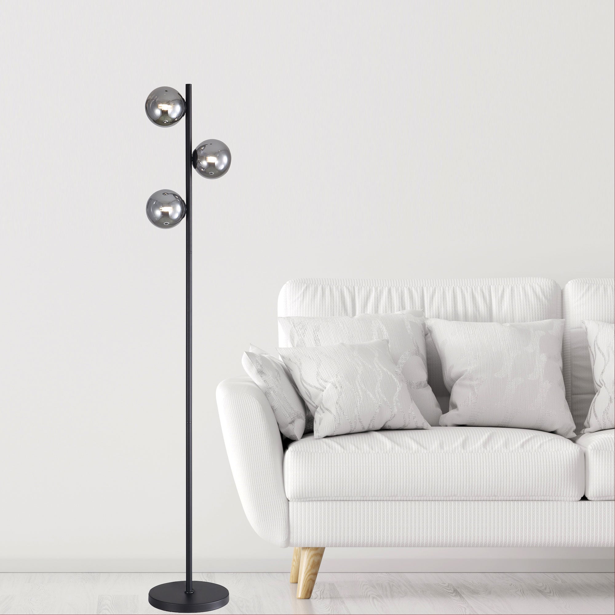 Valcross 3 Light Floor Lamp-Black